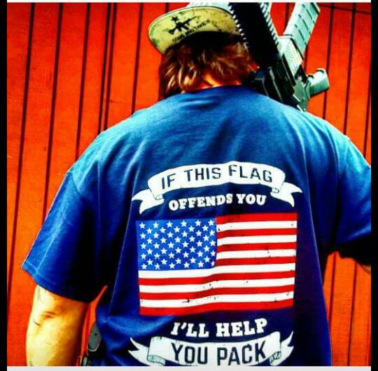 If this flag offends you, I'll help you pack!